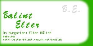 balint elter business card