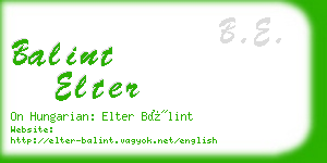 balint elter business card